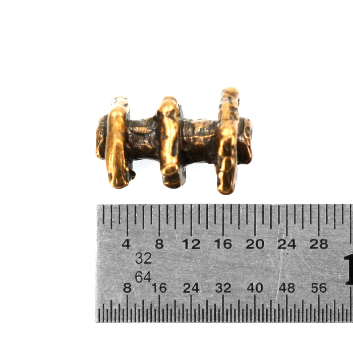 (bzbd156-9659) Bronze Triple Square Bead