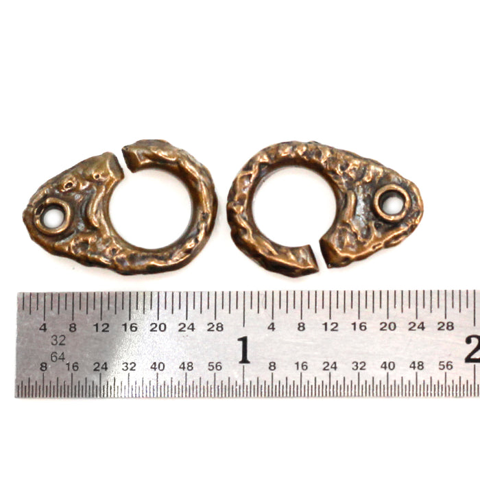 (bzc016-9671) Textured Split Ring Clasp