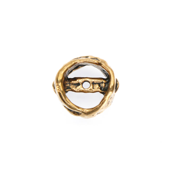 (bzbd046) Handmade Solid Bronze Spacer Bead