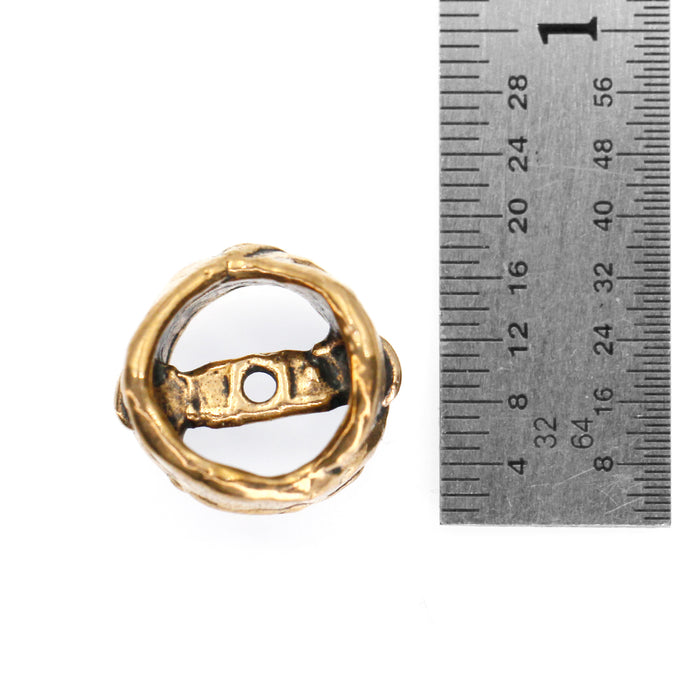 (bzbd046) Handmade Solid Bronze Spacer Bead