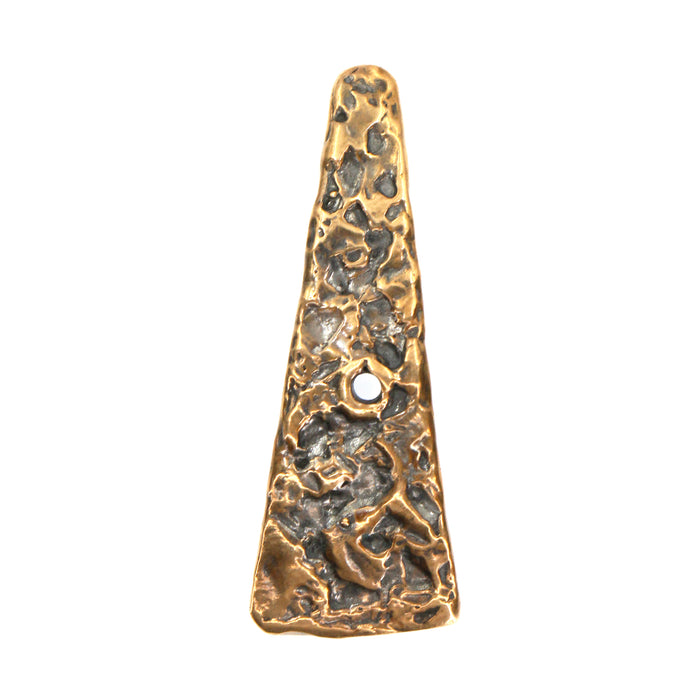 (bzbd052) 37mm Bronze Textured Flat Shard Bead