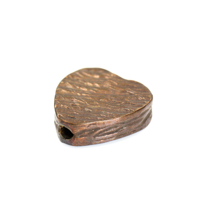 (bzbd102) Bronze Texture Heart Bead