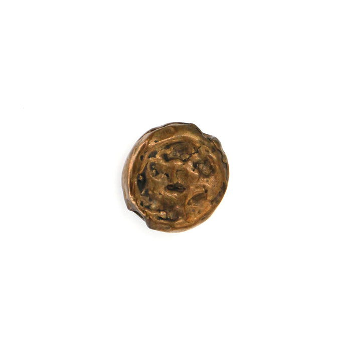 (bzbd143) Bronze Textured Round Bead