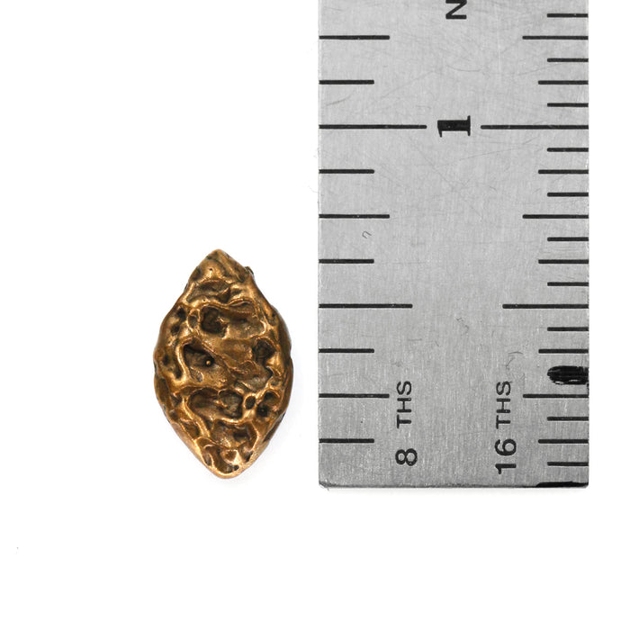 (bzbd131) Bronze Football-Shaped Textured Bead