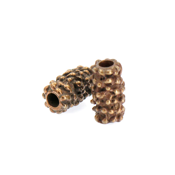 (bzbd108) Bronze Mini-Knobby Texture Tube Bead