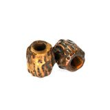 (bzbd165-9920) Solid bronze lined textured bead.
