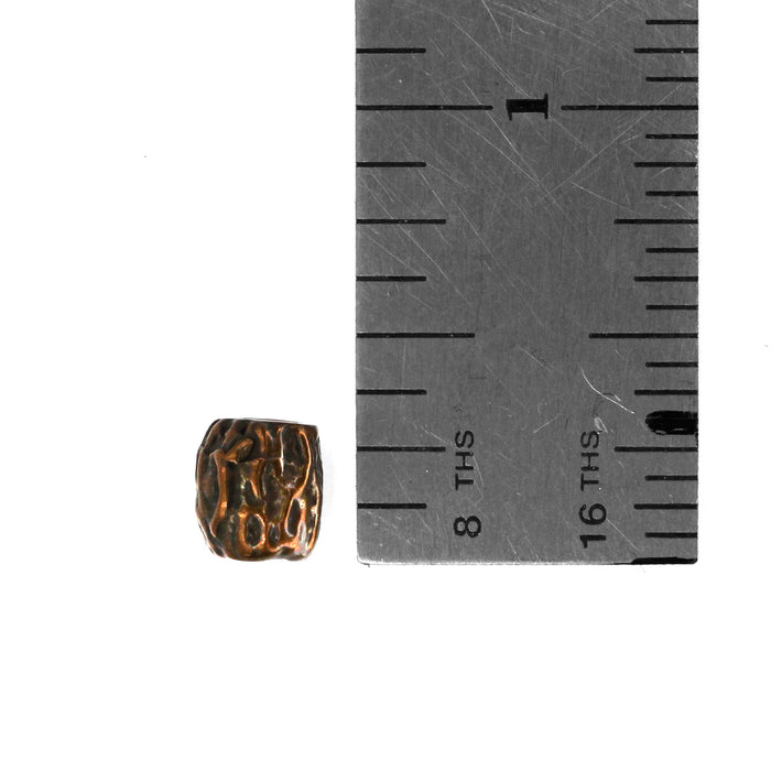 (bzbd165-9920) Solid bronze lined textured bead.