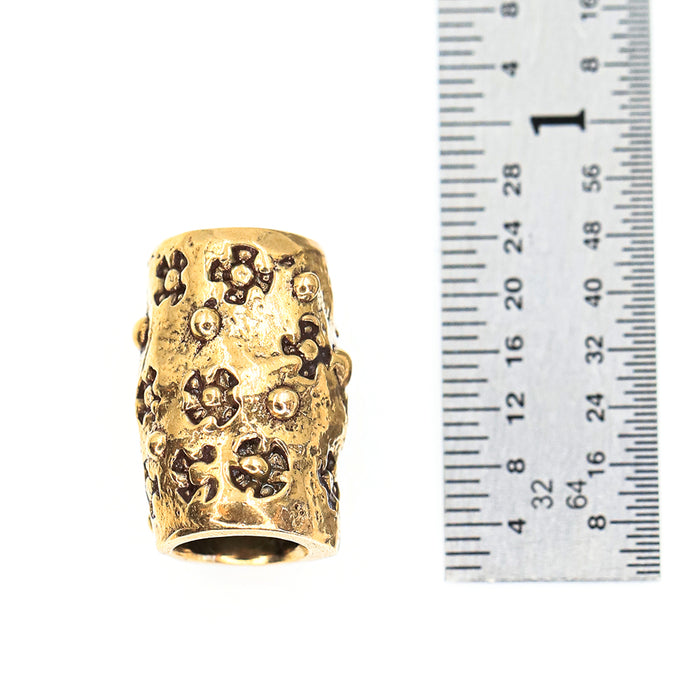 (bzbd158-N0270) Bronze Tube with Pattern