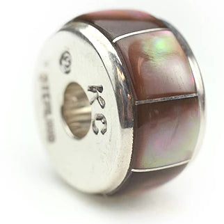 Inlay Barrel 10 mm x 18 mm Brown Lip Shell