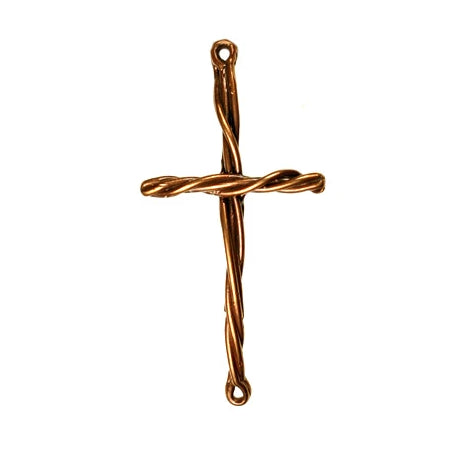 Bronze twist cross Link - slightly arched