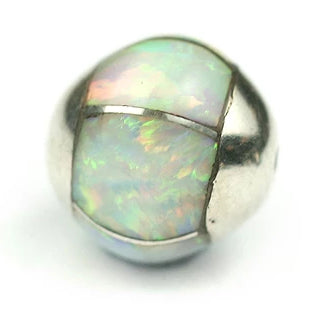 8 mm Round White Synth. Opal