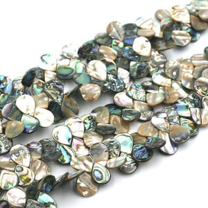 (abalone003) Abalone top drilled tear drops - Scottsdale Bead Supply
