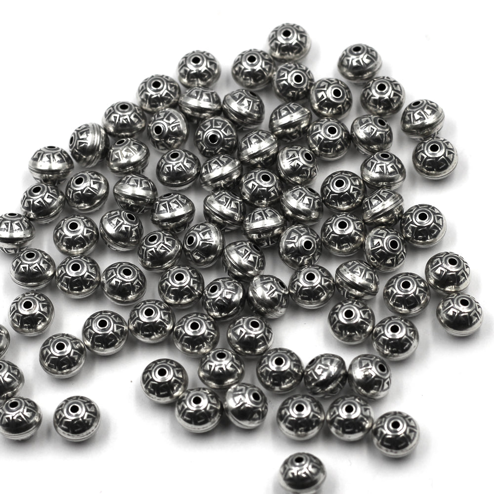 Sterling Silver Handmade Oxidized beads Arrow Design 8mm (PKG of 2 beads)