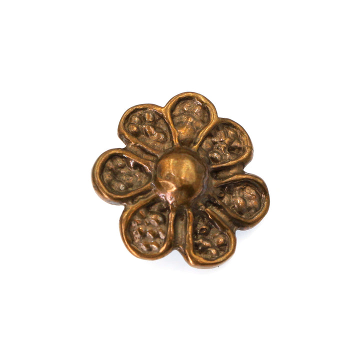 (bzbn005-N0138) Bronze Flower Button Clasp.
