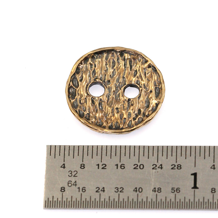 (bzbn021-N0155A) Bronze Textured Button Clasp.