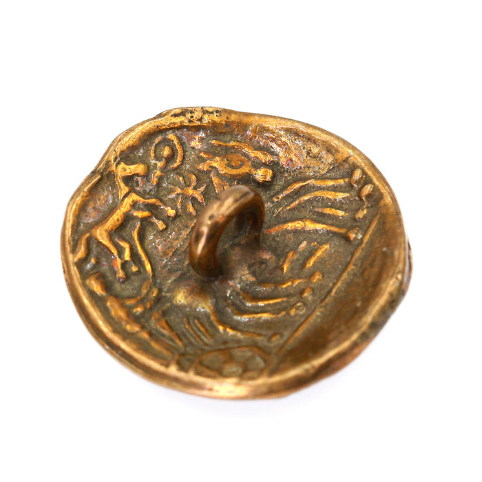(bzbn041-N0534) Bronze Lion Button Clasp