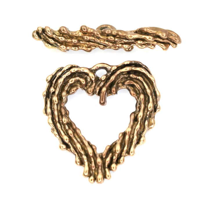 (bzct144-8723) Bronze Heart Toggle