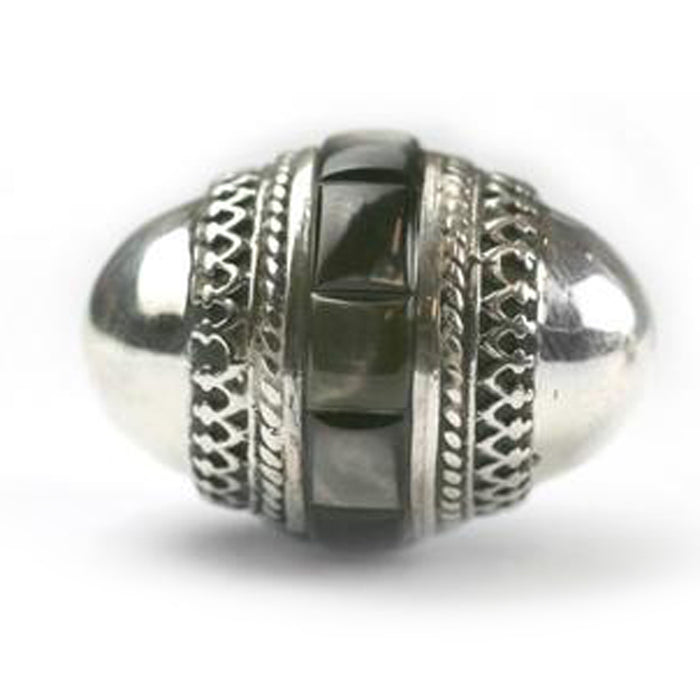 (IB007) Black Mother-of-pearl Inlay Bead