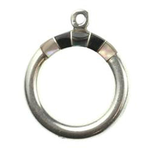 Brown Lip, Black & Abalone Inlay Toggle Ring