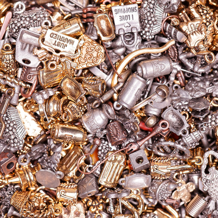 (pew001) 1 Pound Bulk Pewter Charms