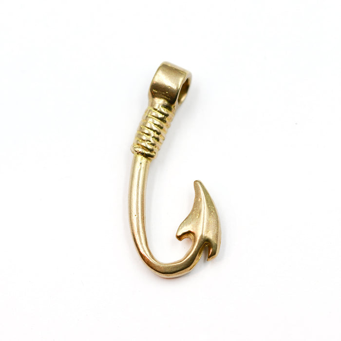 (bzp374-n0742) Bronze Fishing Hook Pendant