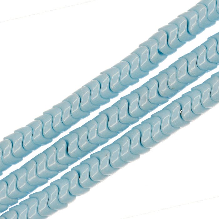 (cze002) Light Blue Czech Glass Snake Beads