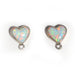 Heart Shape White Opal Earring Tops
