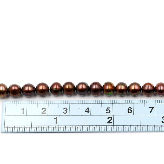 (fwp095) 7mm Chocolate Freshwater Pearls