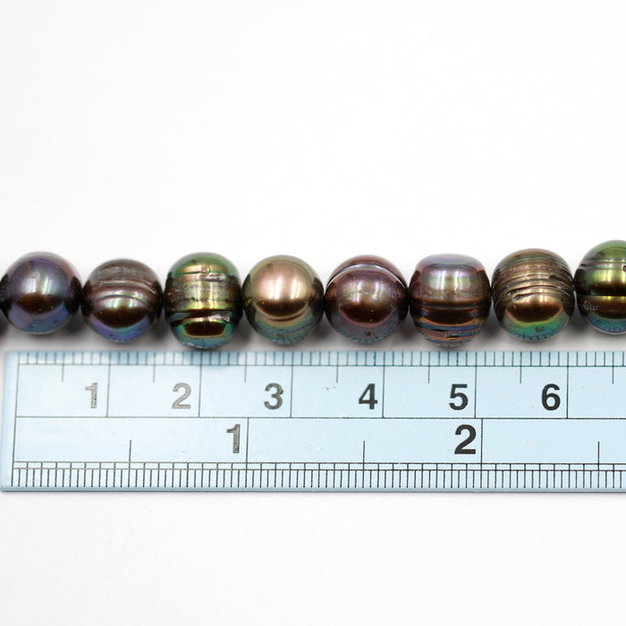 (fwp099) Dark 10x9mm Baroque Freshwater Pearls