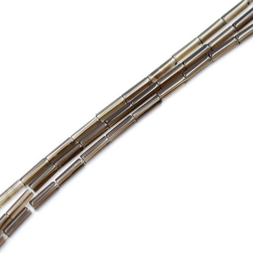 4 x 13mm Smoky Quartz Tubes
