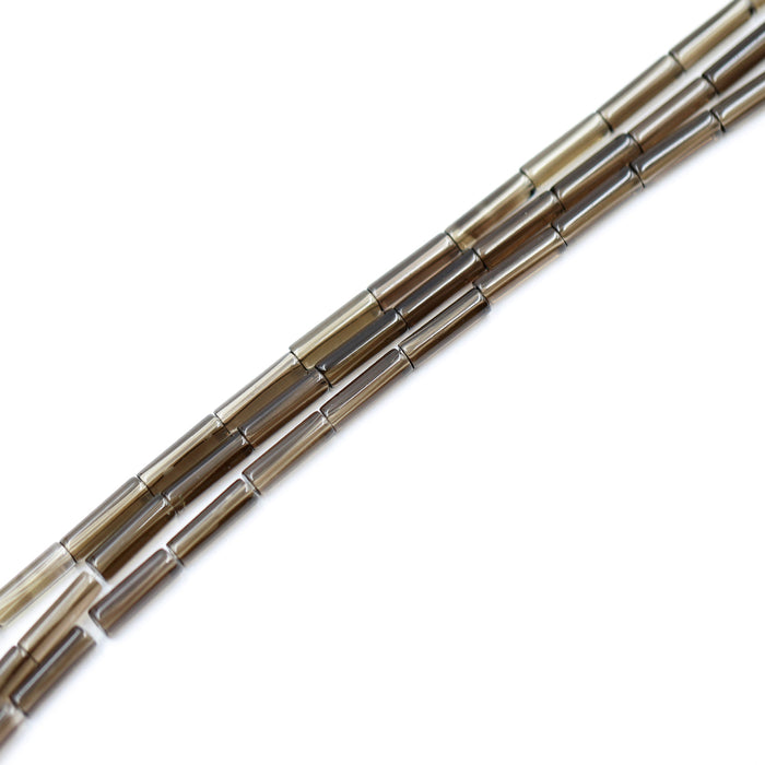 4 x 13mm Smoky Quartz Tubes