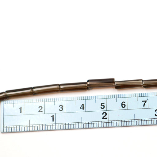 4 x 13mm Smoky Quartz Tubes