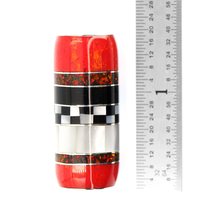 (IB004) Kelly's Corner Cafe Inlay Tube Bead