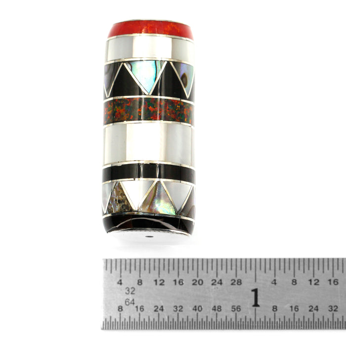 (IB005) Multi Stone Inlay Tube Bead