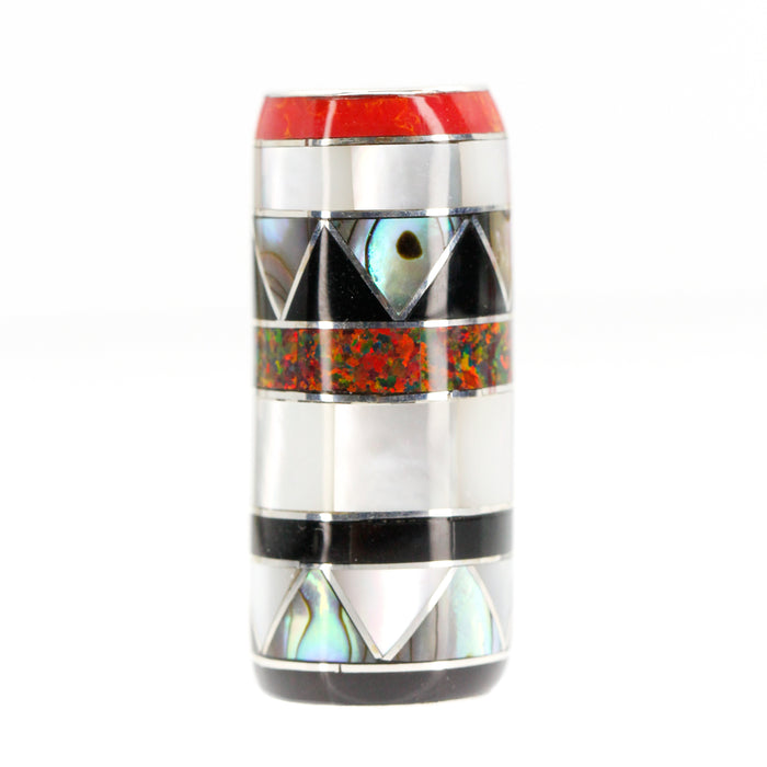 (IB005) Multi Stone Inlay Tube Bead