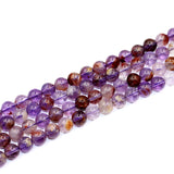 (supr7-001)  Super 7 Amethyst Beads 8 mm round