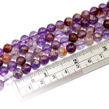 (supr7-001)  Super 7 Amethyst Beads 8 mm round