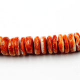(spiny017) Large Orange Spiny Oyster Rondell Beads