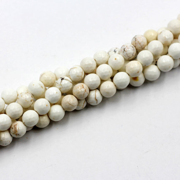 8 mm Faceted Magnesite  