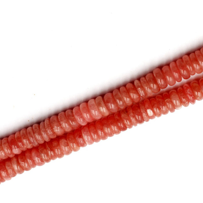 7mm. Rhodocrosite rondelles