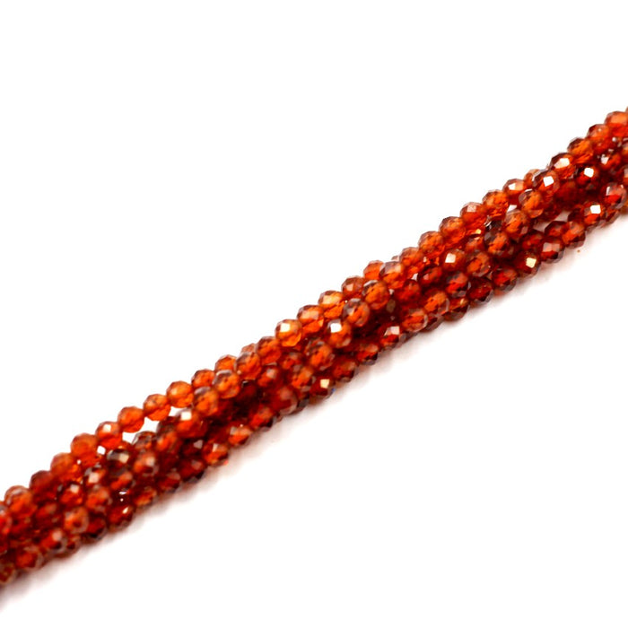 (GAR-004) 3mm Faceted Round Mandarin (orange) Garnet
