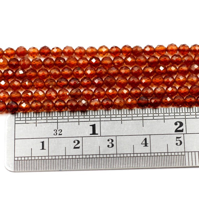 (GAR-004) 3mm Faceted Round Mandarin (orange) Garnet