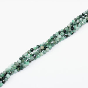 (grnbryl001)  4 mm. Faceted Green Beryl Beads