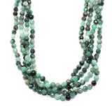(grnbryl001)  4 mm. Faceted Green Beryl Beads