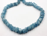 (aqua003)   Gorgeous strand of 18 inch simple cut faceted Aquamarine beads.
