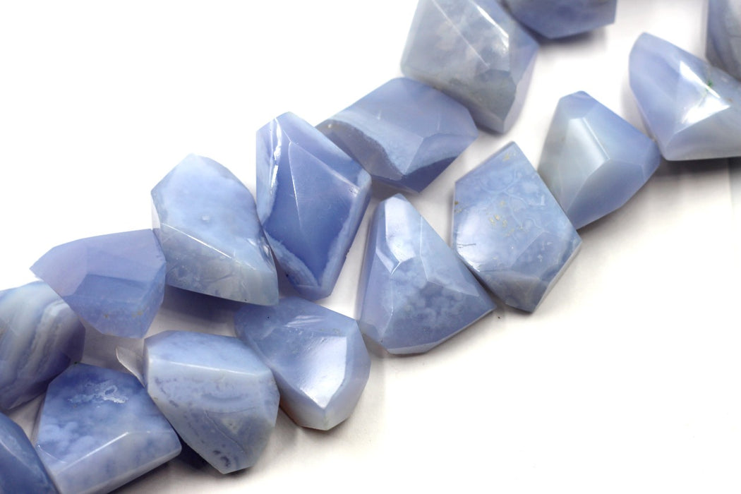 (chal003) Large Blue Chalcedony (Agate) Simple Cut Nuggets.