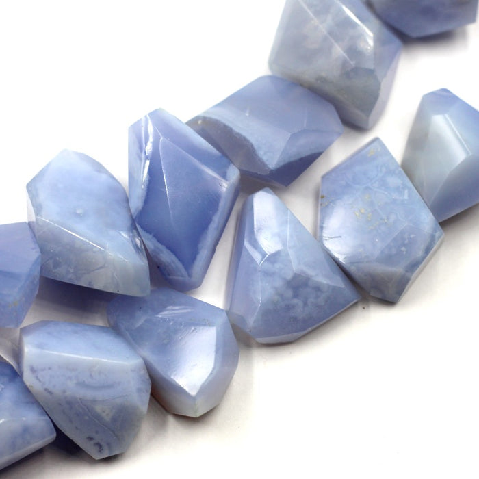 (chal003) Large Blue Chalcedony (Agate) Simple Cut Nuggets.