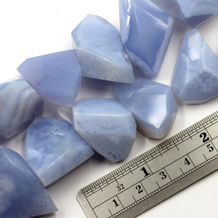 (chal003) Large Blue Chalcedony (Agate) Simple Cut Nuggets.