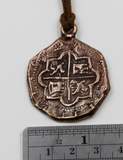 (bzrc006-9535) Bronze Spanish "Cob" coin.