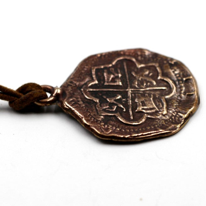 (bzrc006-9535) Bronze Spanish "Cob" coin.